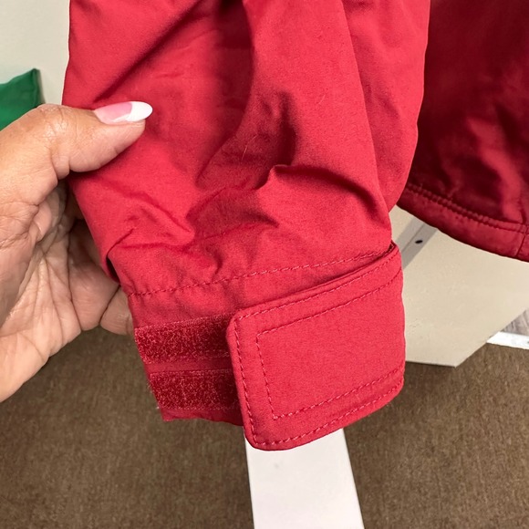 LL Bean Red Fleece Lined Jacket with Mountain Logo Size XL Hiking Winter Warm - Picture 9 of 16